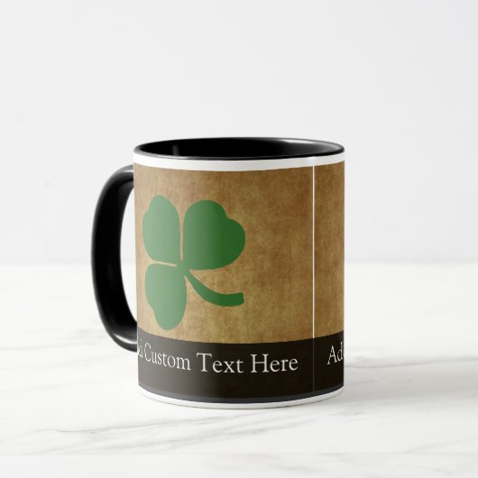 Shamrock met  goud mok (Voorkant links)