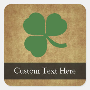 Shamrock met goud vierkante sticker