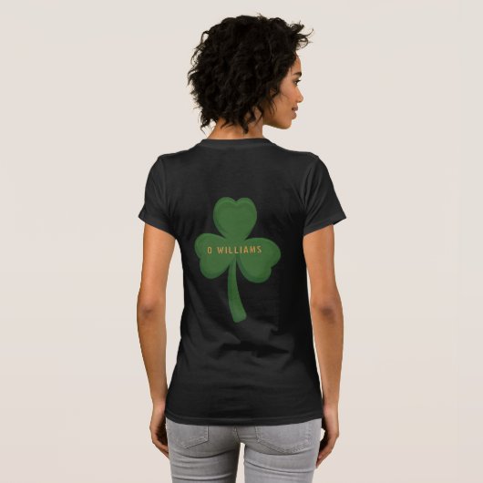 Shamrock met Happy St Patricks Day Typografie T-shirt (Achterkant volledig)