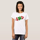 Shamrock met hart leuke romantische mode t-shirt (Voorkant volledig)