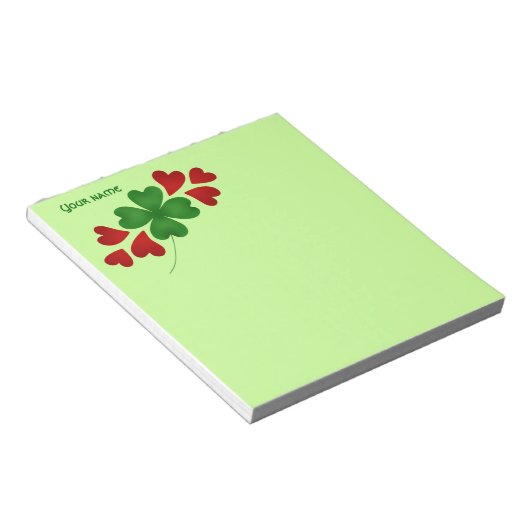 Shamrock met hart notitieblok (Schuin)