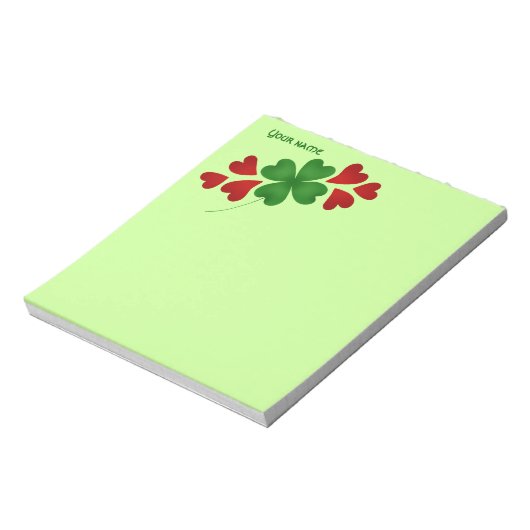 Shamrock met hart notitieblok (Linkerzijde)