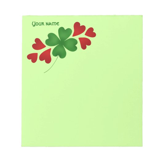 Shamrock met hart notitieblok (Voorkant)
