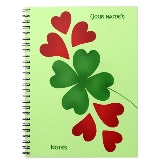 Shamrock met hart notitieboek (Voorkant)