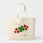 Shamrock met harten gelukkig in de liefde grote tote bag (Voorkant)