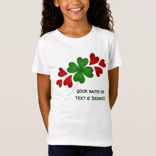 Shamrock met kinder harten t-shirt (Voorkant)