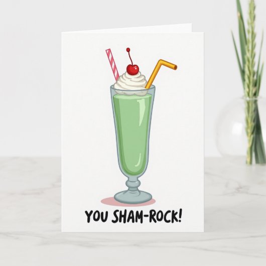 Shamrock Milkshake Fun Kaart (Voorkant)