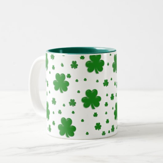 Shamrock-Mok Tweekleurige Koffiemok (Voorkant links)