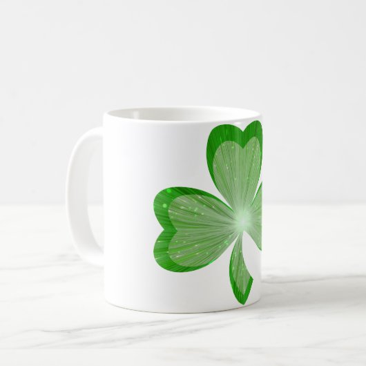 Shamrock mok white (Voorkant links)