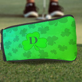 Shamrock Monogram Green Clover Golf Head Hoesje Golfheadcover