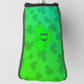 Shamrock Monogram Green Clover Golf Head Hoesje Golfheadcover (Draai 90)