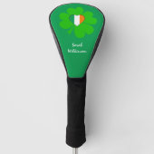 Shamrock Monogrammed, Irish flag Hoesjes club Golfheadcover (Voorkant)