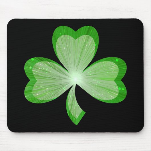 Shamrock mousepad Black Muismat (Voorkant)