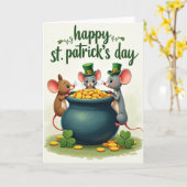 Shamrock Muizen Goud Pot Kaart (Gele Bloem)