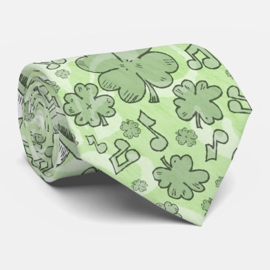 Shamrock muziek stropdas (Opgerold)