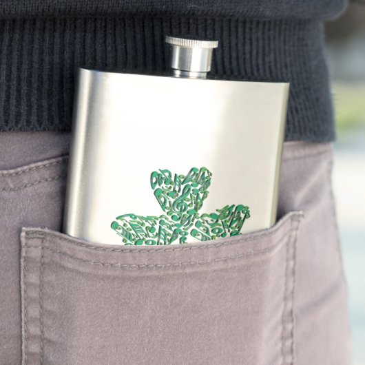 Shamrock Muzieknoten Flask Flacon (Voorbeeld)