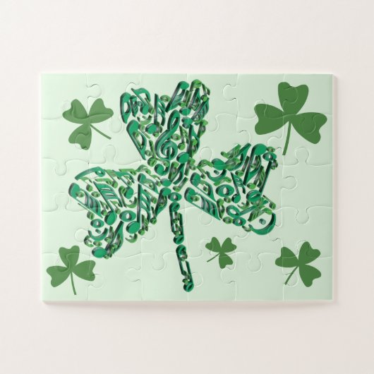 Shamrock-Muzieknoten Legpuzzel (Horizontaal)