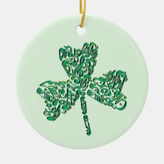 Shamrock Muzieknoten Ornament (Voorkant)