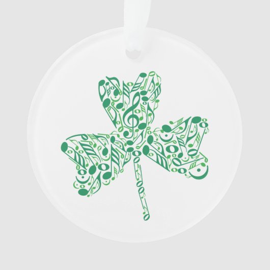 Shamrock-Muzieknoten Ornament (voorkant)