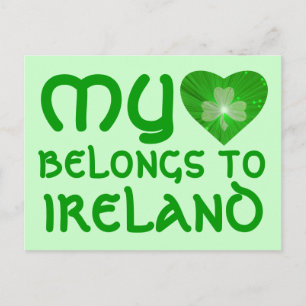 Shamrock 'My Heart behoort tot... 'briefkaart whit Briefkaart
