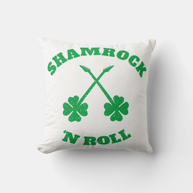 Shamrock 'n Roll Grunge Kussen (Voorkant)