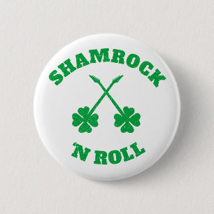 Shamrock 'n Roll Grunge Ronde Button 5,7 Cm