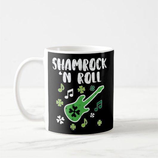 Shamrock N Roll Guitar St Patricks Day Guitarist M Koffiemok (Links)