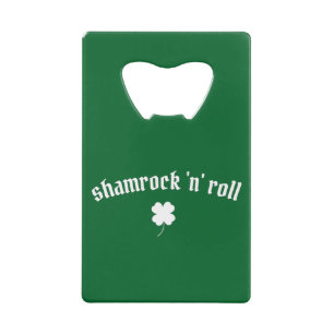 Shamrock n roll St Patrick's Day Creditkaart Flessenopener