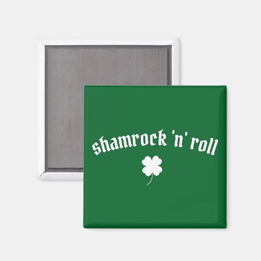 Shamrock n roll St Patrick's Day Magneet (Voorkant / Achterkant)