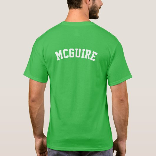 Shamrock Naam Front en BackK St Patrick's Day T-shirt (Achterkant)