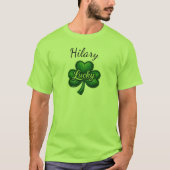 Shamrock Naam Voor en Achter St. Patrick's Dag T-shirt (Voorkant)
