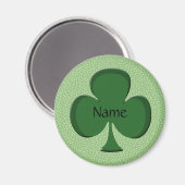Shamrock Name Round Magnet Sjabloon - Irish Green (Voorkant / Achterkant)