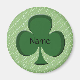 Shamrock Name Round Magnet Sjabloon - Irish Green
