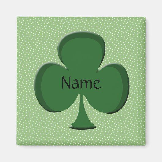 Shamrock Name Square Magnet Sjabloon (Voorkant)