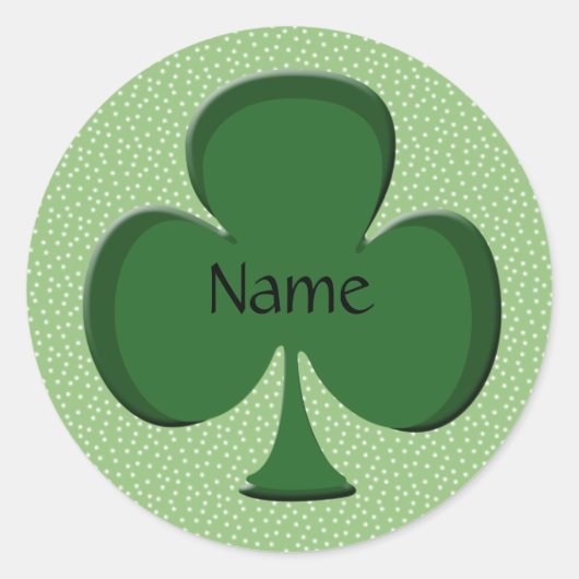 Shamrock Name Sticker Sjabloon - Irish Green (Voorkant)