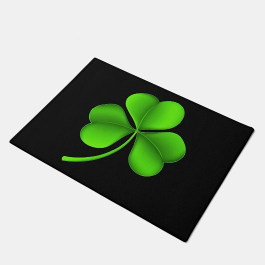 Shamrock on Black dmcn Deurmat (Schuin)