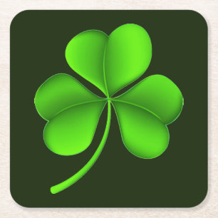 Shamrock on Dark Green coastercn Kartonnen Onderzetters