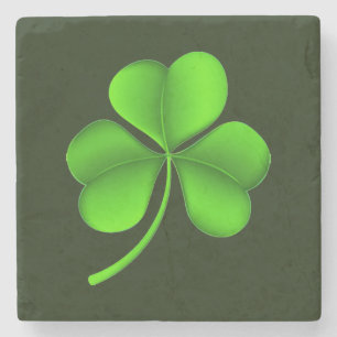 Shamrock on Dark Green coastercn Stenen Onderzetter