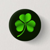 Shamrock on dark green pbcn ronde button 3,2 cm (Voorkant)