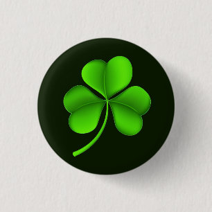 Shamrock on dark green pbcn ronde button 3,2 cm