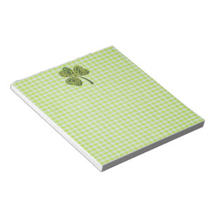 Shamrock on Green Gingham Notitieblok