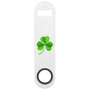 Shamrock on White bocn Speed Flessenopener