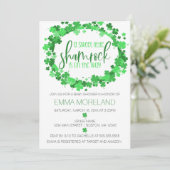 Shamrock onderweg, St Patrick's Day Baby shower Kaart (Staand voorkant)