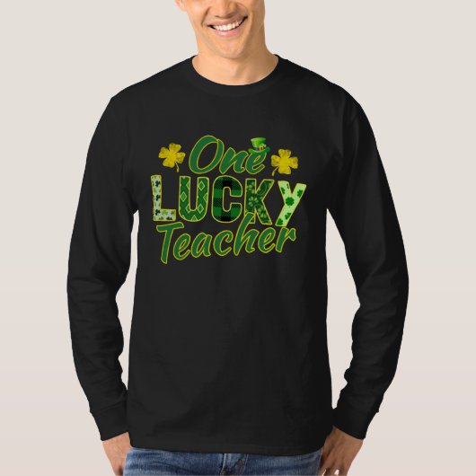 Shamrock One Lucky Teacher  St Patrick s Day Schoo T-shirt (Voorkant)