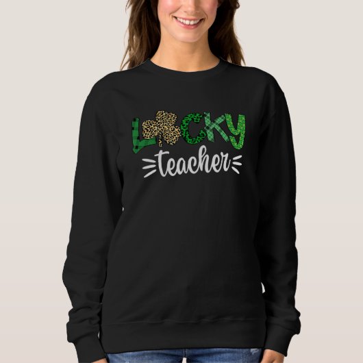 Shamrock One Lucky Teacher St Patrick's Day School Trui (Voorkant)