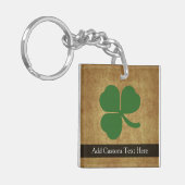 Shamrock op achtergrond sleutelhanger (Voorkant Links)