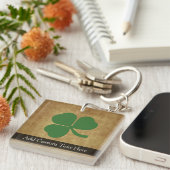 Shamrock op achtergrond sleutelhanger (Voorkant Rechts)