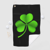 Shamrock op Black GTT Golfhanddoek (Insitu)