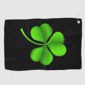Shamrock op Black GTT Golfhanddoek (Horizontaal)