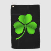 Shamrock op Black GTT Golfhanddoek (Voorkant)